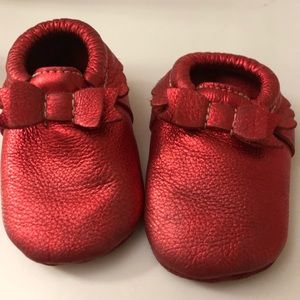 Shiny Red Moccasins